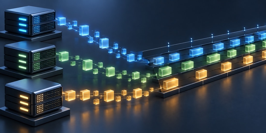 Moduli di servizio che inviano eventi ordinati verso una linea temporale